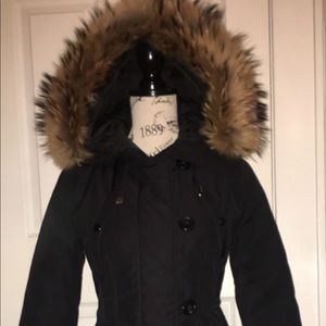 Moncler Arriette Fur-Trim Puffer Coat